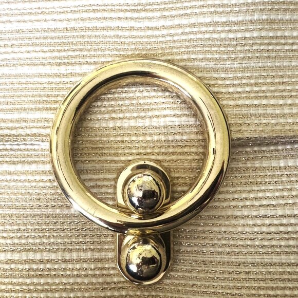 Kate Landry Bone Gold threaded "Silk Slub" Fabric Clutch/Crossbody EUC - Picture 5 of 11